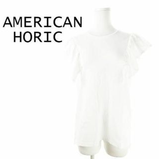 アメリカンホリック(AMERICAN HOLIC)のアメリカンホリック スリーブフリル カットソー L 白 221028CK5A(カットソー(半袖/袖なし))