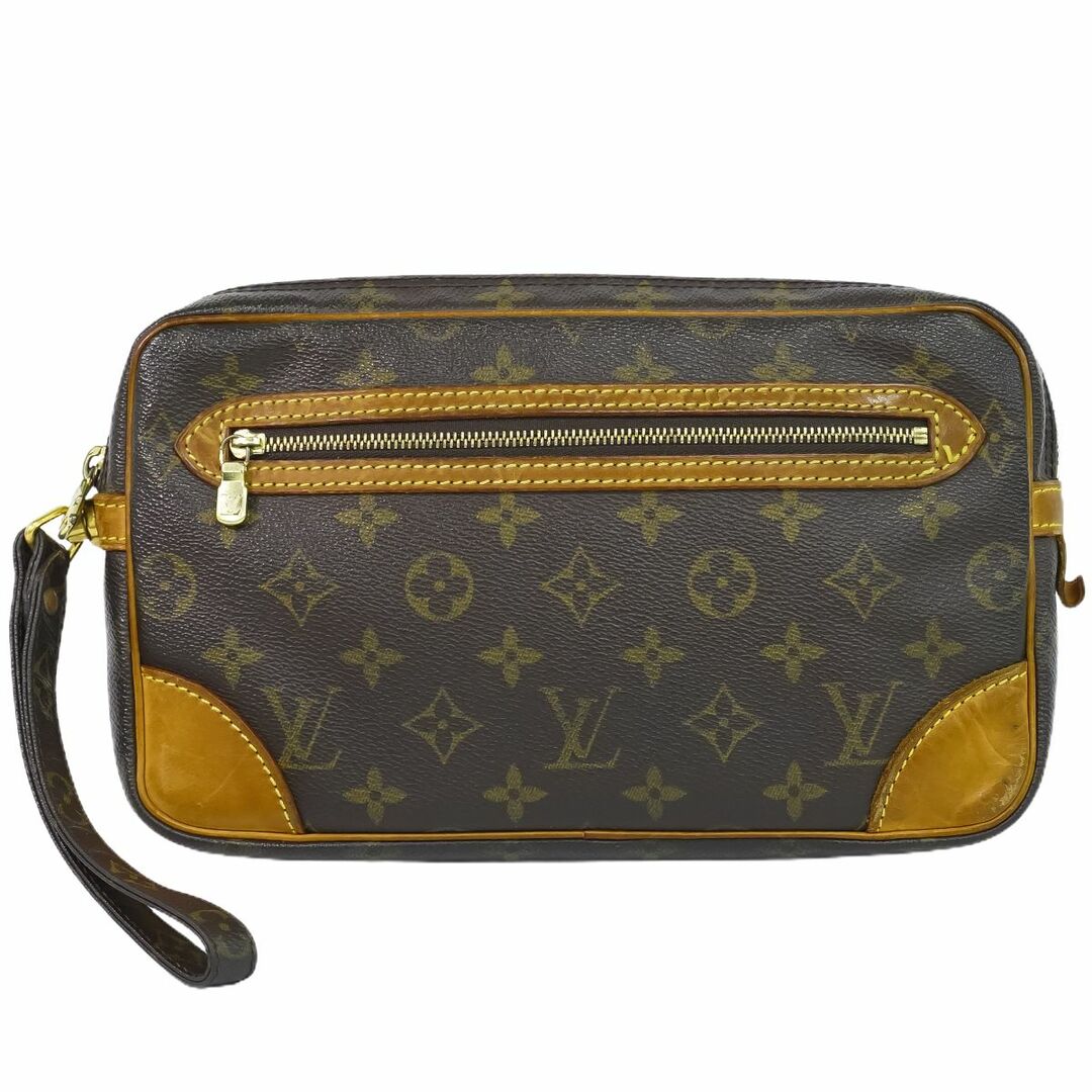 本物 ルイヴィトン LOUIS VUITTON LV マルリードラゴンヌ モノグラム クラッチバッグ セカンドバッグ ブラウン M51825  Marly Dragonne ビトン バッグ 中古 | フリマアプリ ラクマ