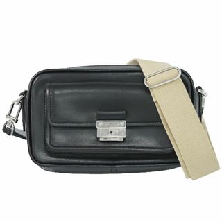 マイケルコース(Michael Kors)の本物 マイケルコース MICHAEL KORS レザー ショルダーバッグ ポシェット ブラック バッグ 中古(ショルダーバッグ)