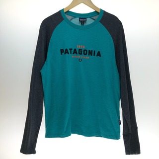 パタゴニア(patagonia)の□□Patagonia パタゴニア 長袖Tシャツ Mサイズ 39484SP17 グリーン×グレー(Tシャツ/カットソー(七分/長袖))