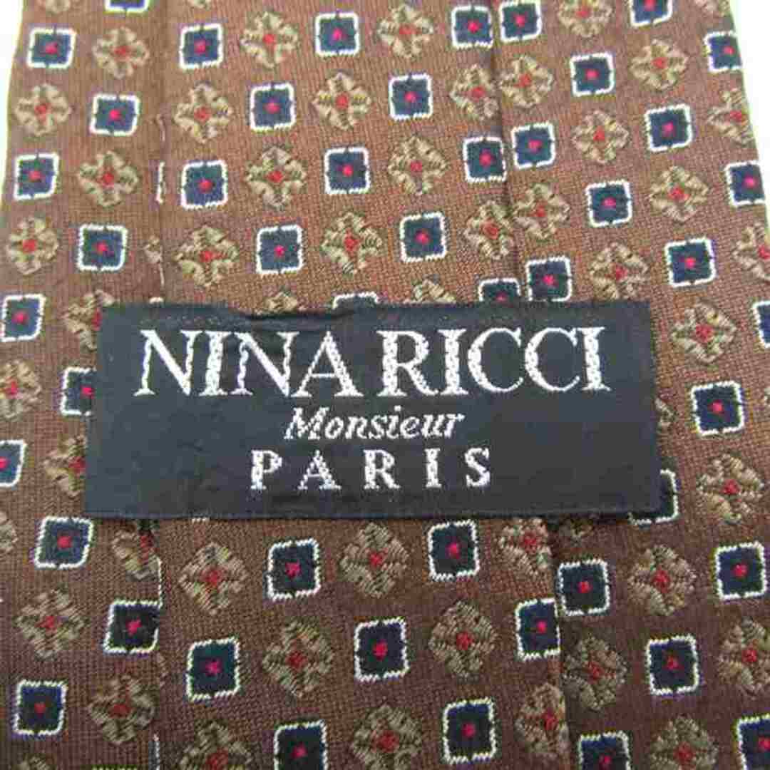 NINA RICCI(ニナリッチ)のニナリッチ ブランドネクタイ 小紋柄 ドット シルク メンズ ブラウン NINA RICCI メンズのファッション小物(ネクタイ)の商品写真
