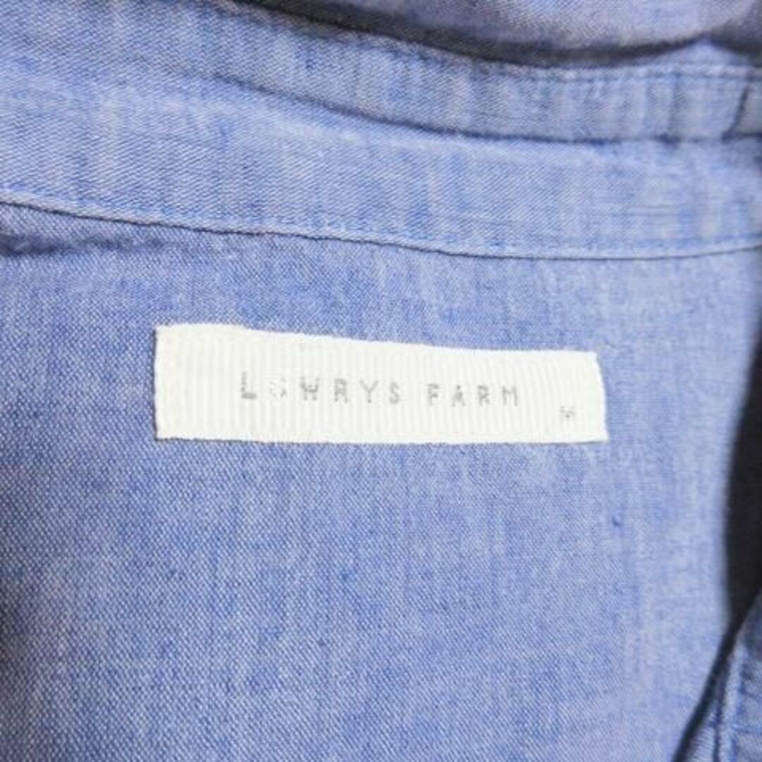 LOWRYS FARM(ローリーズファーム)のローリーズファーム 七分袖シャツ リネン混 M 青 ブルー 221031AO4A レディースのトップス(シャツ/ブラウス(長袖/七分))の商品写真