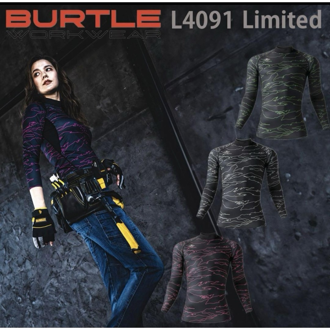 BURTLE(バートル)のバートル　L4091  XXL ピンク　ライム　ホワイト　インナーシャツ　セット メンズのトップス(Tシャツ/カットソー(七分/長袖))の商品写真