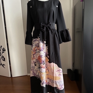 着物リメイク　留袖からフルオーダーワンピースドレス(ロングドレス)