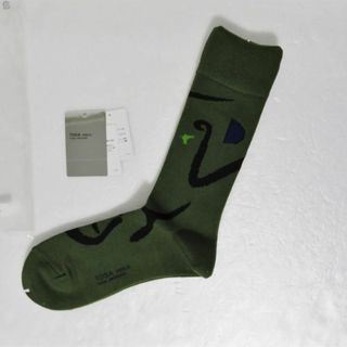 トーガビリリース(TOGA VIRILIS)の新品 TOGA VIRILIS Motif socks メンズ カーキ 日本製(ソックス)