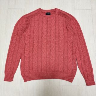 ビームス(BEAMS)のビームス ケーブルニット コットン×ポリエステル レッド系 M 美品(ニット/セーター)