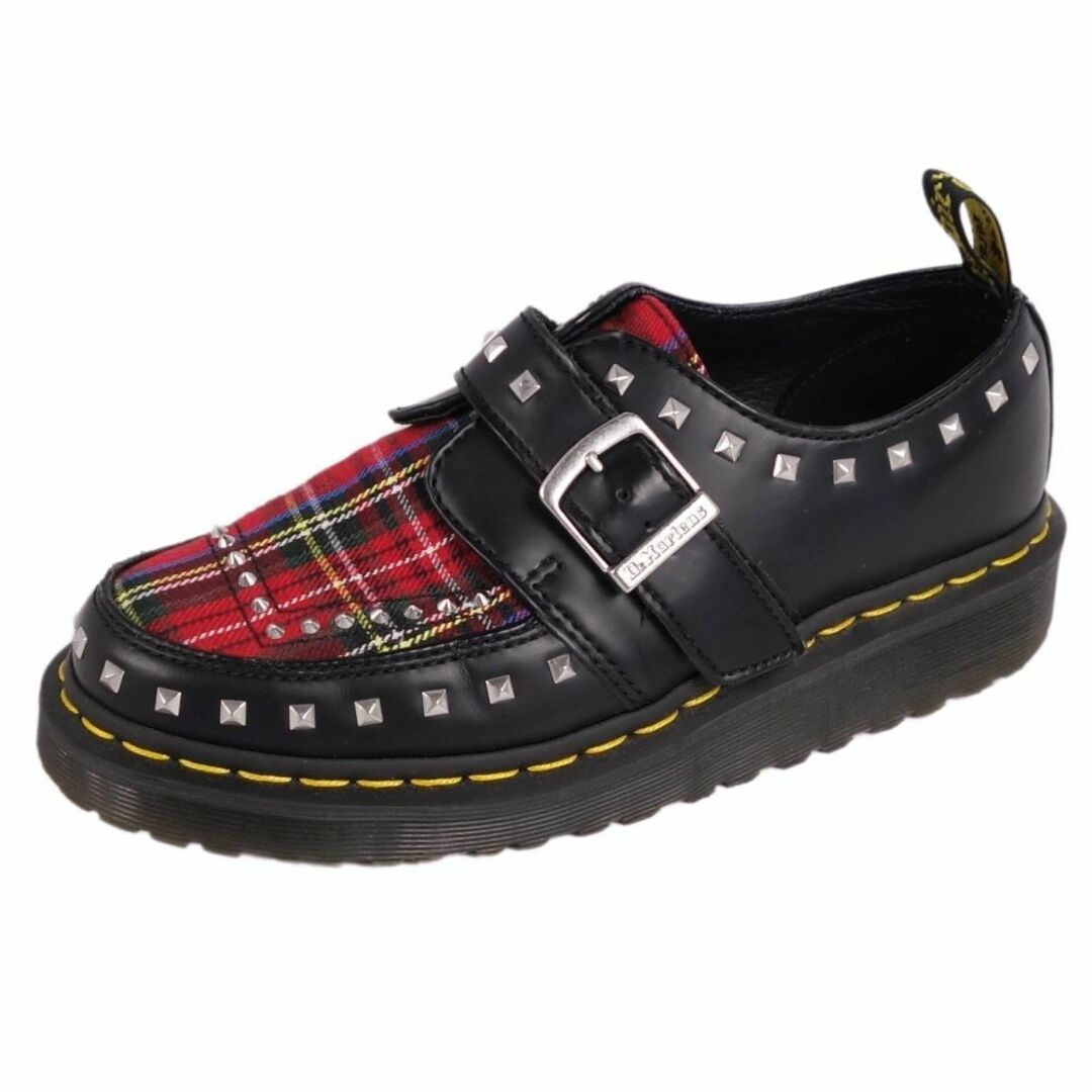 Dr.Martens(ドクターマーチン)の美品 ドクターマーチン Dr.Martens レザーシューズ Ramsey Monk ラムジー モンク カーフレザー シューズ メンズ UK5(24cm相当) ブラック/レッド レディースの靴/シューズ(その他)の商品写真