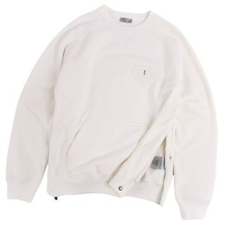 ディオールオム(DIOR HOMME)の極美品 ディオールオム サカイ DIOR HOMME Sacai スウェット トレーナー 21AW プルオーバー ロゴ サイドスリット 切り替え トップス メンズ S ホワイト(スウェット)