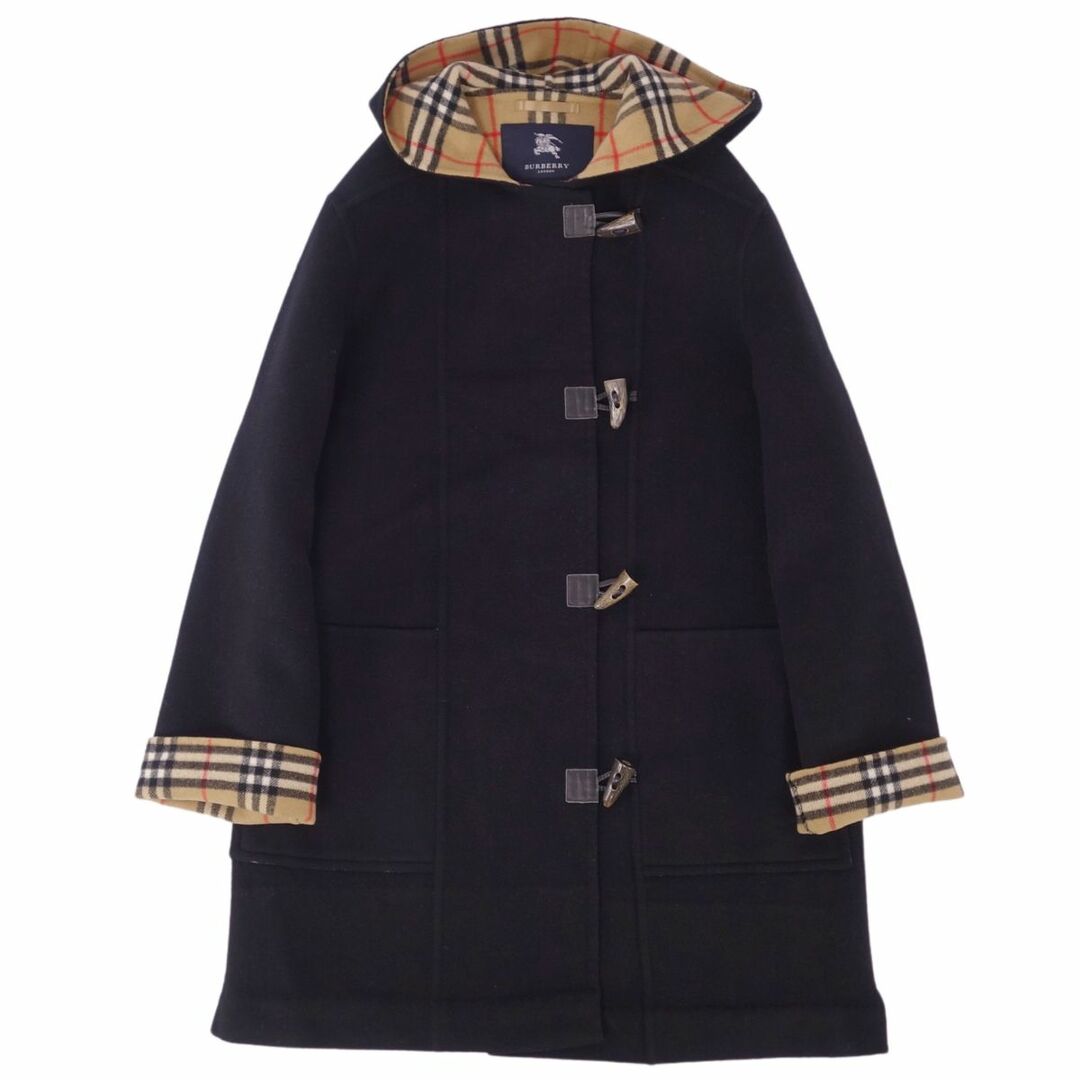 BURBERRY(バーバリー)のバーバリー ロンドン BURBERRY LONDON コート ダッフルコート 裏チェック ウール カシミヤ アウター レディース 40(M相当) ブラック レディースのジャケット/アウター(その他)の商品写真