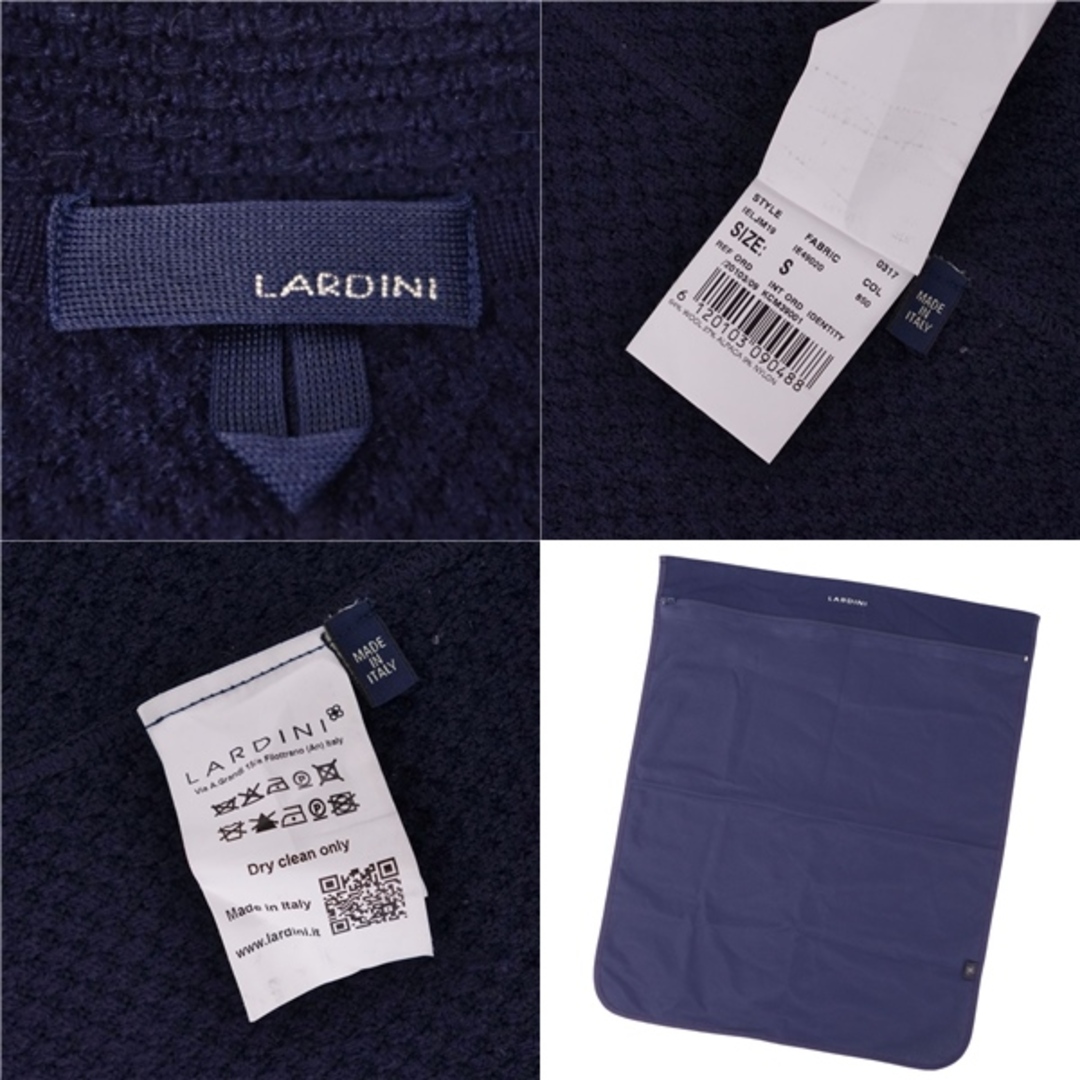 国内店舗正規品 美品 ラルディーニ LARDINI ニット ジャケット テーラードジャケット シングル ウール アルパカ アウター メンズ S ネイビー