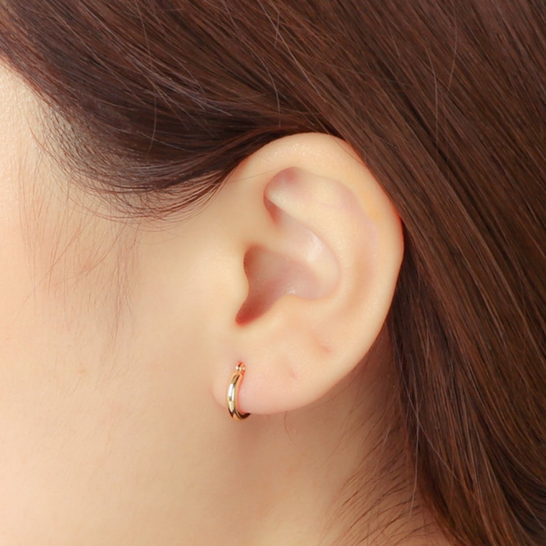 STAR JEWELRY(スタージュエリー)の【新品★片耳のみ】K18イエローゴールド フープ ピアス（10mm）　18KYG レディースのアクセサリー(ピアス)の商品写真