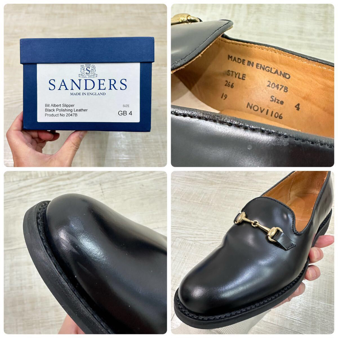 SANDERS - SANDERS ビット ローファー スリッポン ブラック系 SANDERS - SANDERS ビット ローファー スリッポン ブラック系