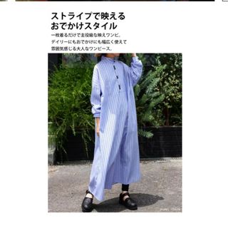 アンティカ(antiqua)のワンピース　シャツワンピース　ストライプワンピース　ストライプ　ロングワンピース(ロングワンピース/マキシワンピース)