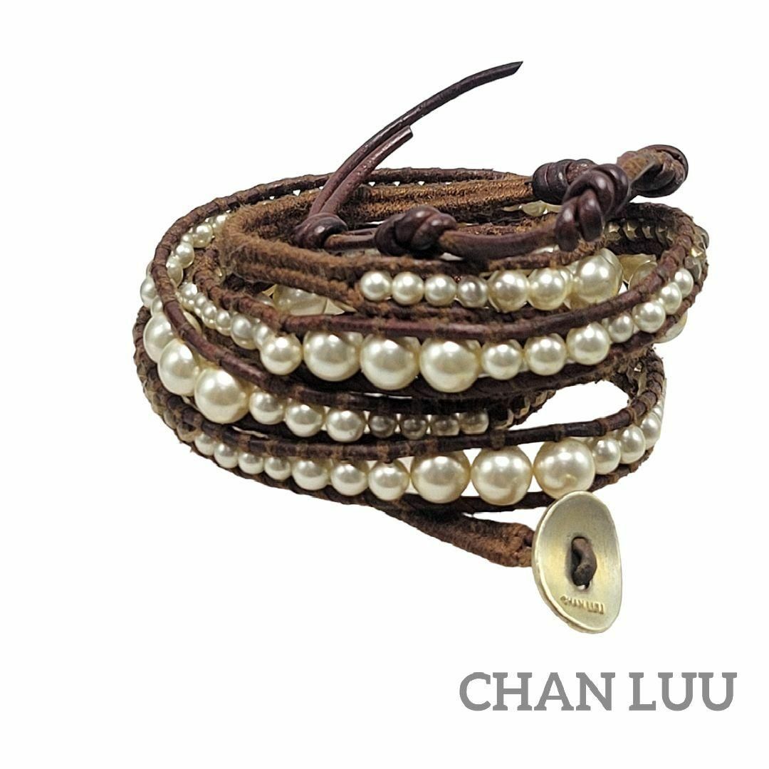 CHAN LUU - CHAN LUU 5連ブレスレット レディース パール ブラウン 925