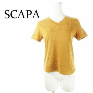 スキャパ(SCAPA)のスキャパ コットンタッチ Tシャツ ボーダー 38 茶 221031CK7A(Tシャツ(半袖/袖なし))