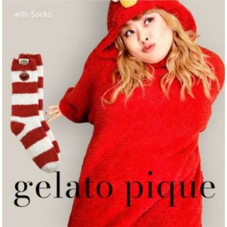 ジェラートピケ(gelato pique)の【ジェラートピケ】セサミストリート　エルモ　ワンピース＆靴下 セット  部屋着(ルームウェア)