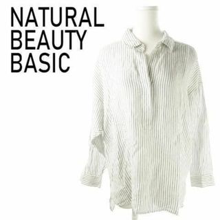 ナチュラルビューティーベーシック(NATURAL BEAUTY BASIC)のナチュラルビューティーベーシック 長袖シャツ M 白 221228AO15A(シャツ/ブラウス(長袖/七分))