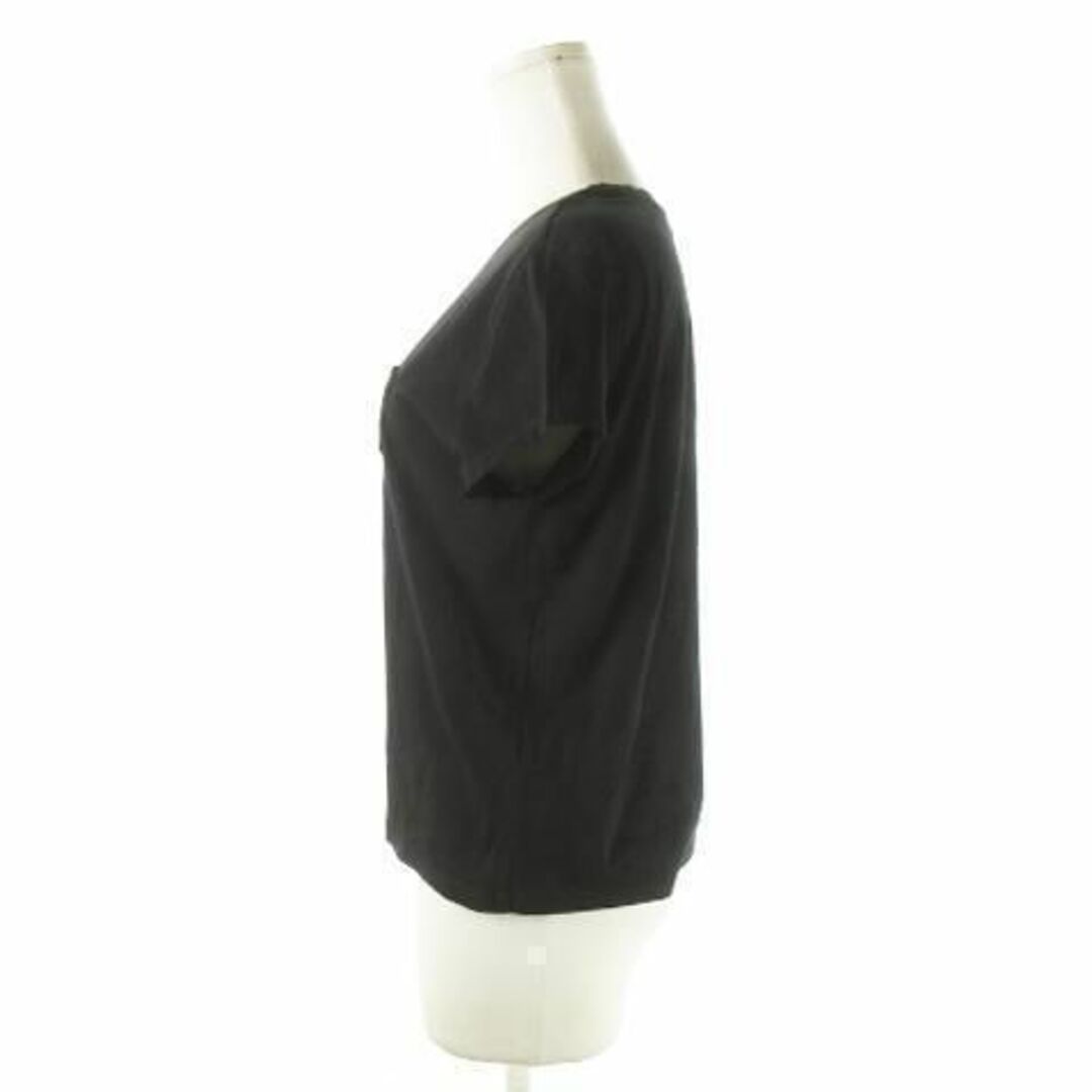 ZARA(ザラ)のザラ Tシャツ カットソー 半袖 ストレッチ L 黒 230329AO16A レディースのトップス(カットソー(半袖/袖なし))の商品写真