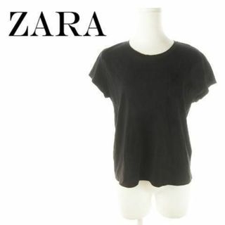 ザラ(ZARA)のザラ Tシャツ カットソー 半袖 ストレッチ L 黒 230329AO16A(カットソー(半袖/袖なし))