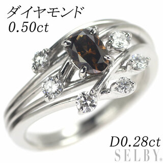 Pt900 ダイヤモンド リング 0.50ct D0.28ct(リング(指輪))
