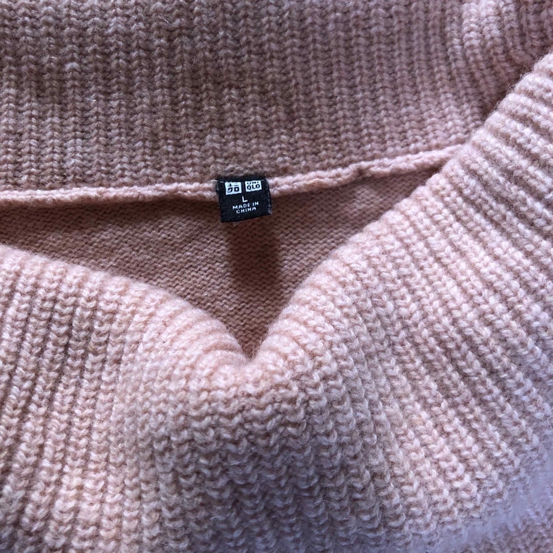 UNIQLO(ユニクロ)のユニクロ　ラムブレンドオフタートルネックセーターLピンク レディースのトップス(ニット/セーター)の商品写真