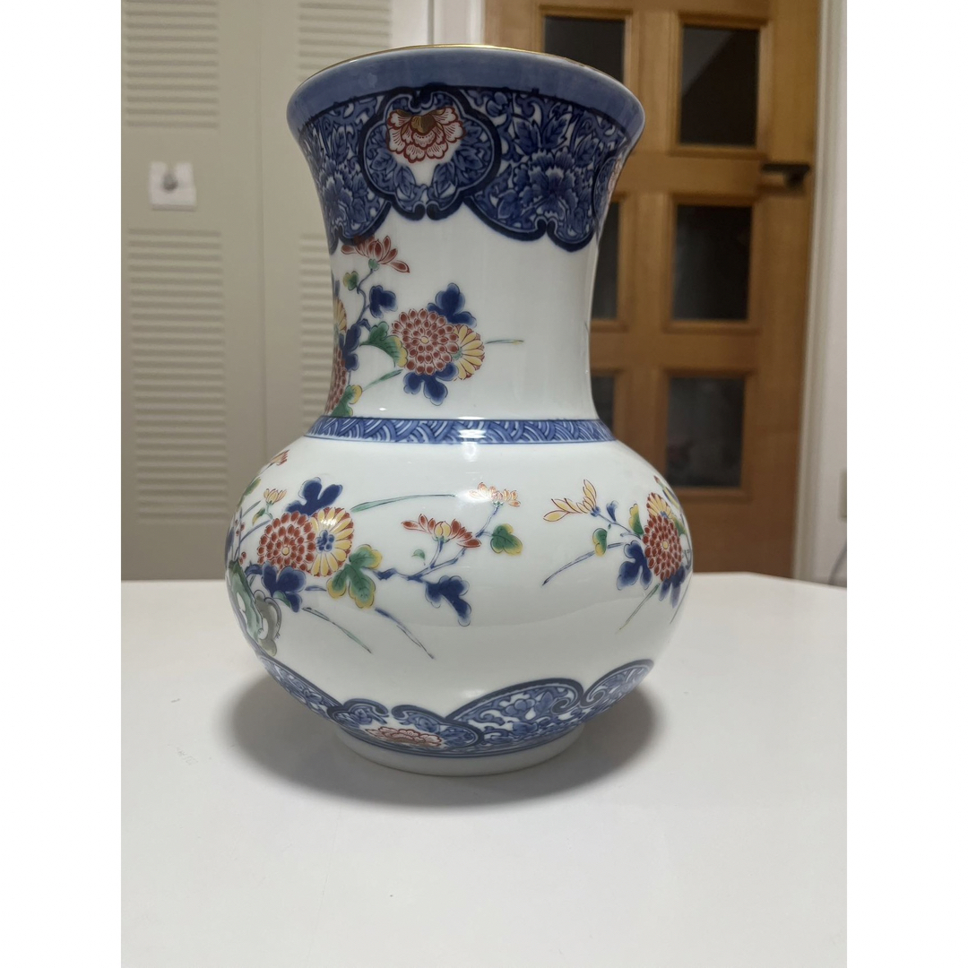 有田焼 荻窯 青花 粉彩 花瓶 壺 希少 骨董品陶芸