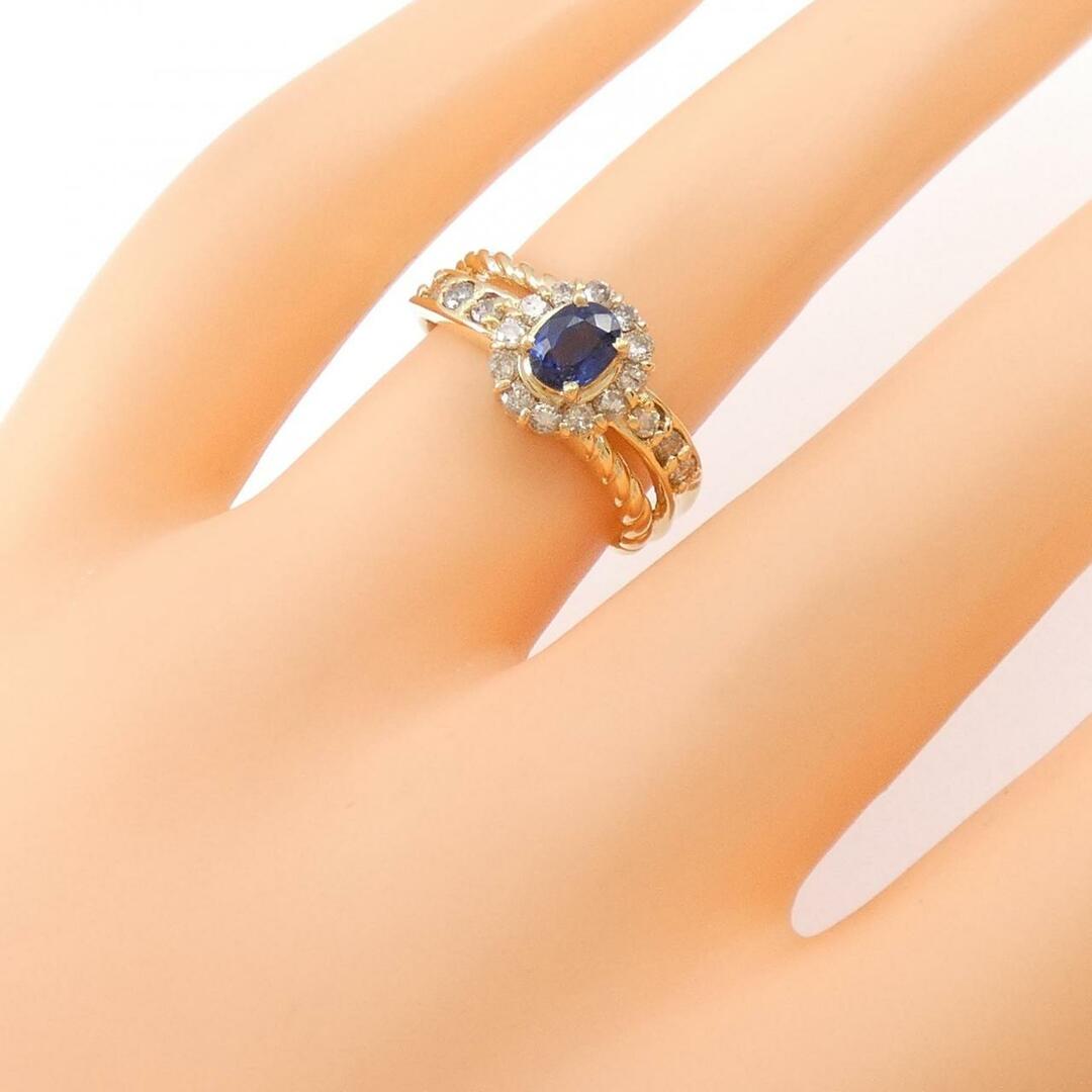 K18YG サファイヤ リング 0.49CT レディースのアクセサリー(リング(指輪))の商品写真