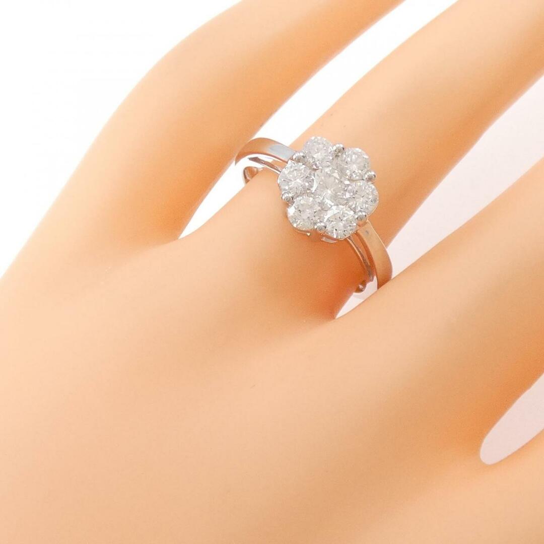 K18WG フラワー ダイヤモンド リング 1.00CT レディースのアクセサリー(リング(指輪))の商品写真