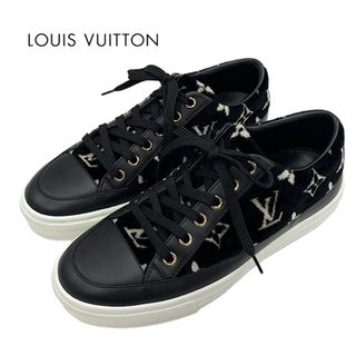 ルイヴィトン(LOUIS VUITTON)のルイヴィトン LOUIS VUITTON ステラーライン スニーカー 靴 シューズ モノグラム ベロア レザー ブラック 黒(スニーカー)