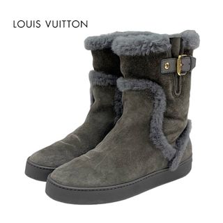 ルイヴィトン(LOUIS VUITTON)のルイヴィトン LOUIS VUITTON ブーツ ショートブーツ ムートンブーツ 靴 シューズ ベルト スエード グレー(ブーツ)