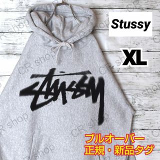 ステューシー(STUSSY)の【ステューシー】正規・新品タグ　DIZZYロゴ　グレー　XL　パーカー(パーカー)