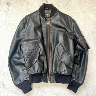 ショット(schott)の【レア】USA製 Schott ショット レザー牛革MA-1 ボンバージャケット(フライトジャケット)