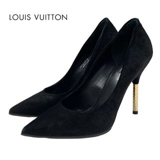 ルイヴィトン(LOUIS VUITTON)のルイヴィトン LOUIS VUITTON アルティメートライン パンプス 靴 シューズ モノグラムヒール スエード ブラック 黒 ゴールド(ハイヒール/パンプス)