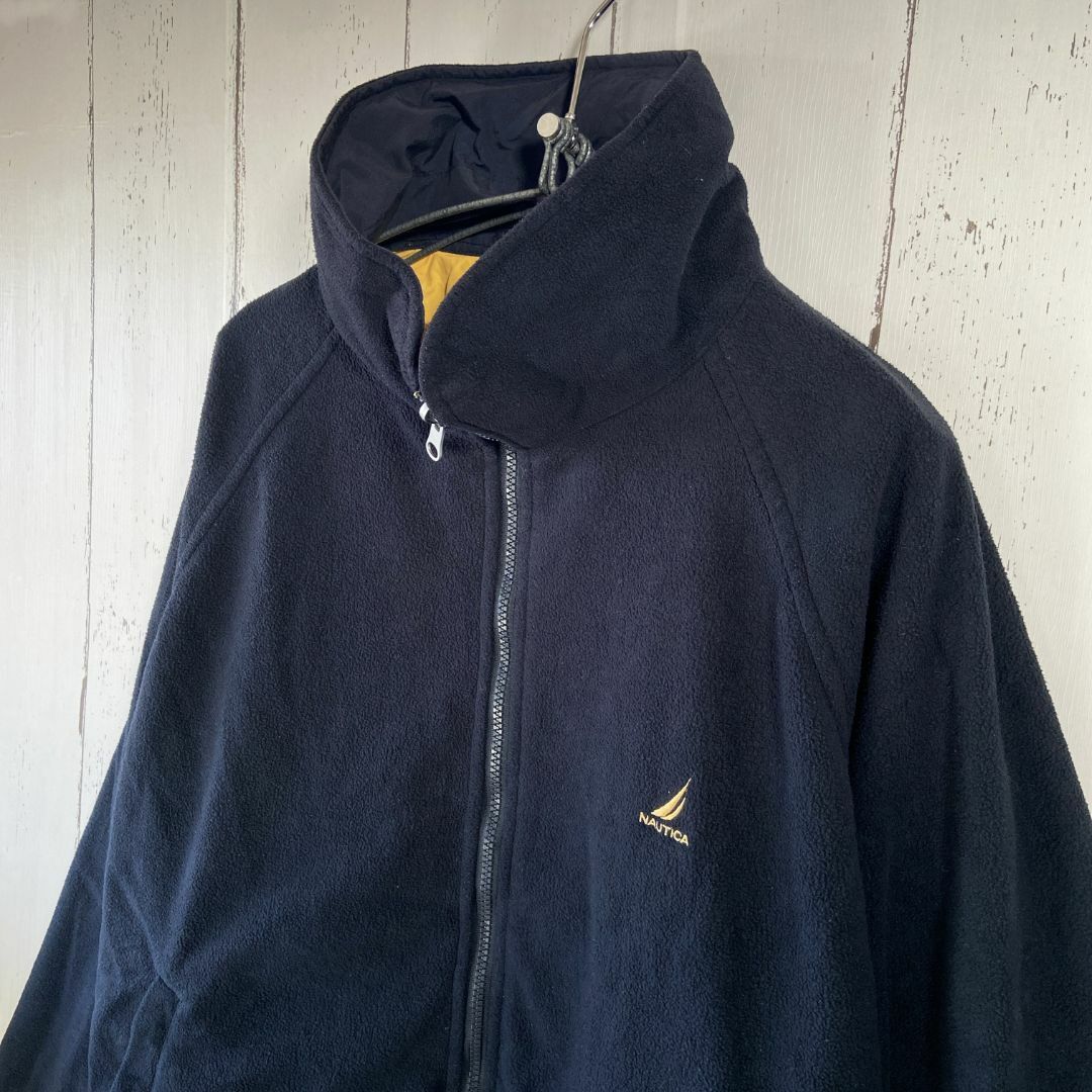 NAUTICA(ノーティカ)のノーティカ Nautica リバーシブル フリース ジャケット 古着 XL 黒 メンズのジャケット/アウター(マウンテンパーカー)の商品写真