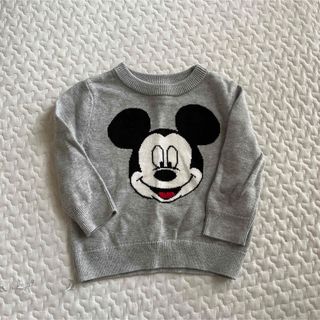 baby gap 12-18m ミッキー ニット グレー