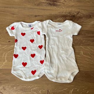 プチバトー(PETIT BATEAU)の美品 PETIT BATEAU 半袖ボディ 12m/74cm(肌着/下着)