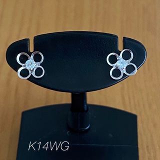 K14WG    アクアマリン　2way   スタッドピアス(ピアス)