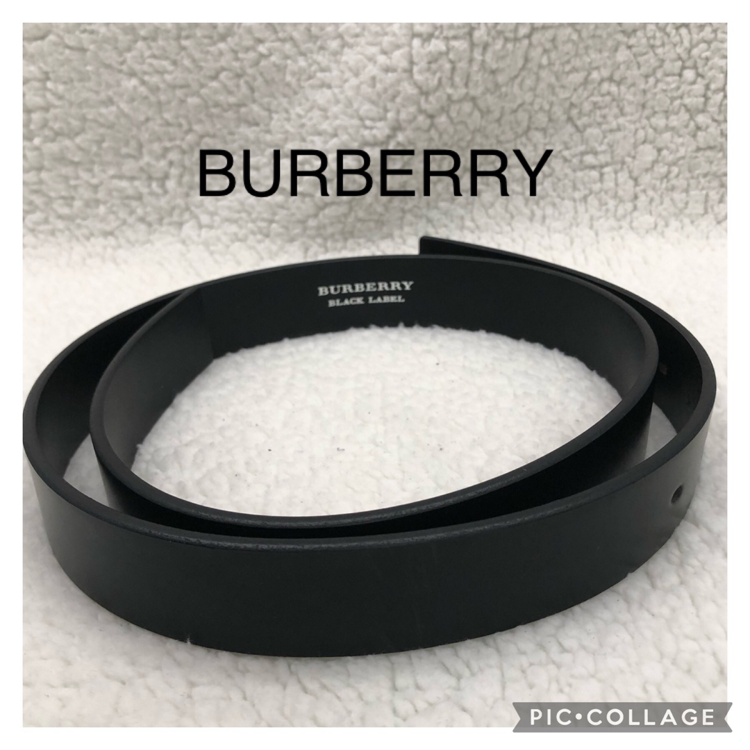 BURBERRY BLACK LABEL(バーバリーブラックレーベル)の美品　BURBERRY BLACK LABELバーバリー　レザーベルト幅32mm メンズのファッション小物(ベルト)の商品写真