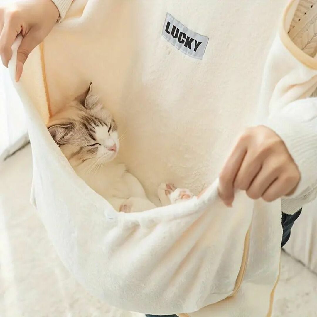 【白】 ペットスリング 肩掛け 犬猫用 ペット用 抱っこ紐 ペット寝袋 その他のペット用品(猫)の商品写真