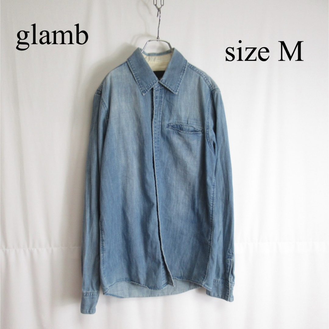 glamb(グラム)のglamb ロングスリーブ デニム シャツ インディゴ トップス ヴィンテージ メンズのトップス(シャツ)の商品写真