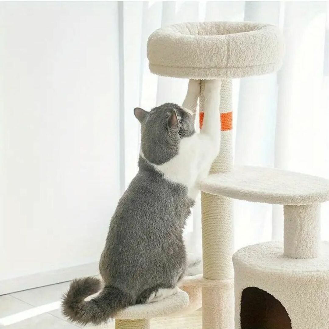 【オレンジ】キャットタワー 猫ツリー 猫タワー ハンモック 爪とぎ 猫ベッド  その他のペット用品(猫)の商品写真