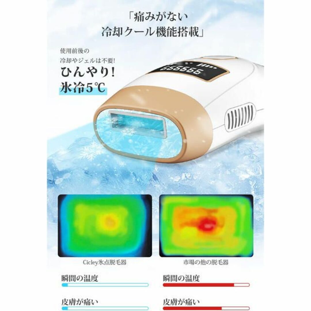 【サロン開発】光脱毛器 脱毛器 99万回照射 IPL脱毛器 光エステ VIO対応 スマホ/家電/カメラの美容/健康(ボディケア/エステ)の商品写真