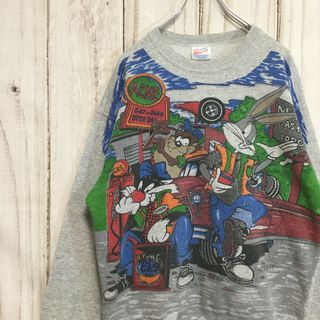 【オールド バックスバニー プリントデザインスウェット】90s L 古着(スウェット)