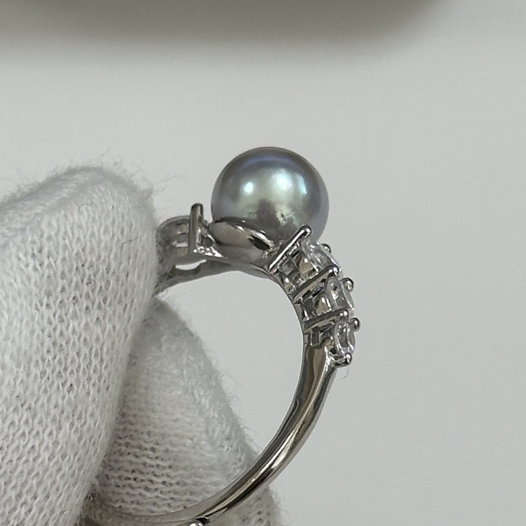 あこやパールリング　指輪　シルバーグレー　天然色　本真珠　242806 レディースのアクセサリー(リング(指輪))の商品写真