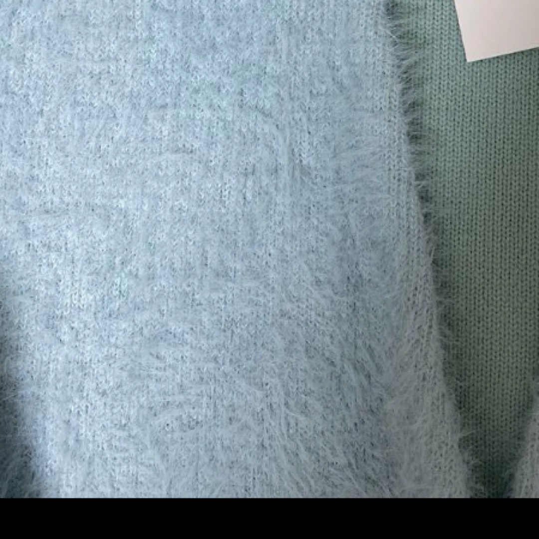 Drawer(ドゥロワー)の新品mienne ミアンヌ　カシミアオーバーフィットカーディガン　ブルー　ニット レディースのトップス(カーディガン)の商品写真