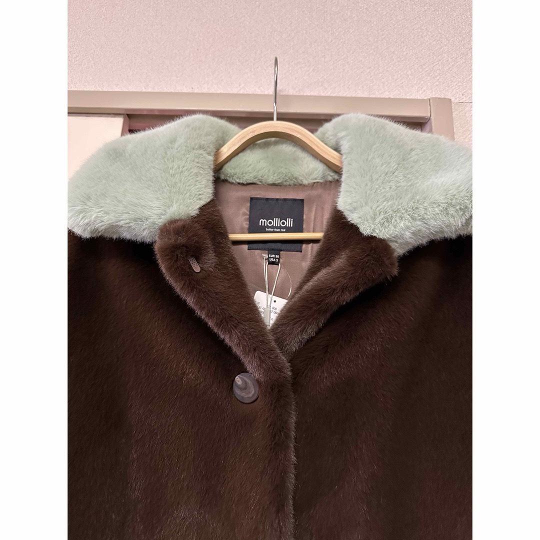 Spick & Span(スピックアンドスパン)のmolliolli  ミディアムファーコート　spick&span セレクト レディースのジャケット/アウター(毛皮/ファーコート)の商品写真