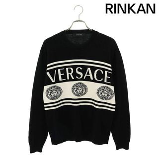 VERSACE - VERSACE ブランドロゴ入り セーター ブラック 48の通販｜ラクマ