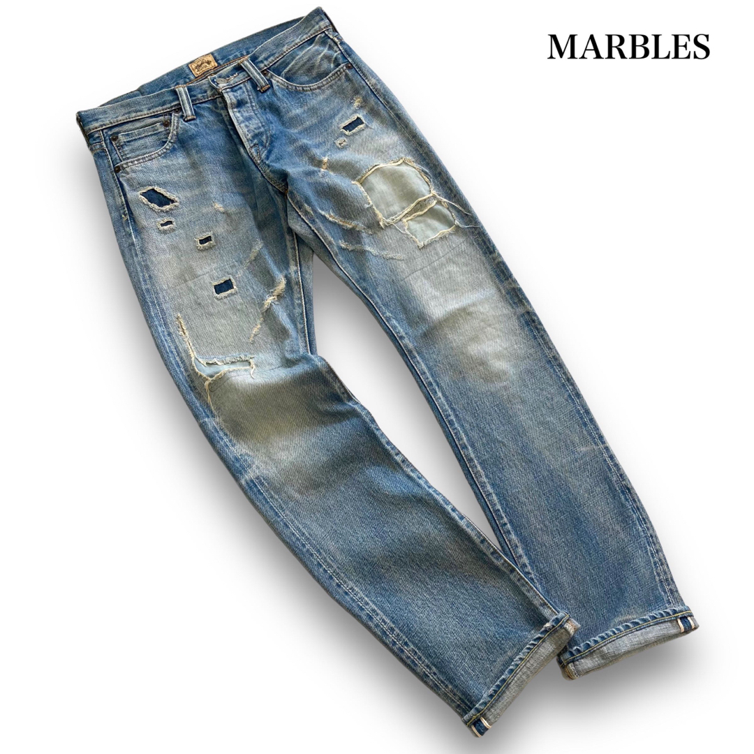 【MARBLES】マーブルズ 小窓リペアジーンズ ダメージデニムパンツ | フリマアプリ ラクマ