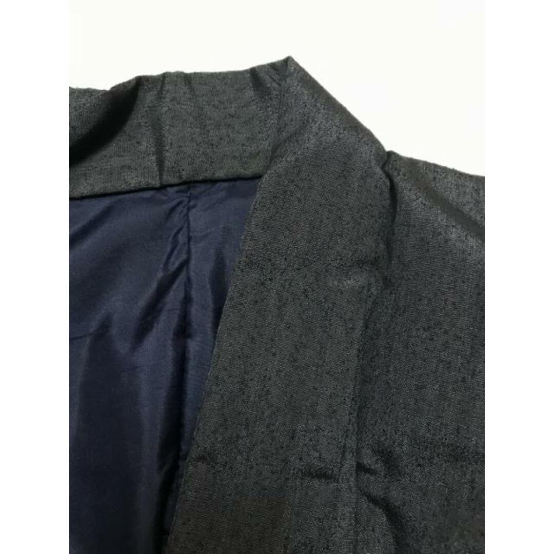 中古 紬 リメイク男物 正絹 濃紺無地 袖膝継ぎ 袷着物 裄75 2Lサイズ 福服特製 リサイクル あすつく シーズン冬 メンズの水着/浴衣(着物)の商品写真