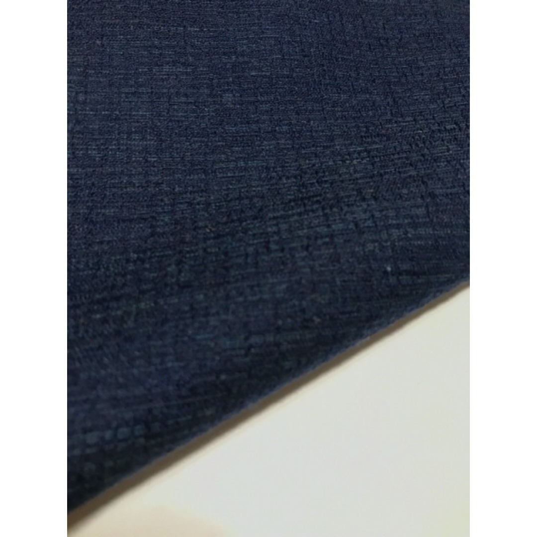 【中古】ウール 男物 濃紺地に格子文様 単衣 裄66.5cm Sサイズ メンズの水着/浴衣(着物)の商品写真